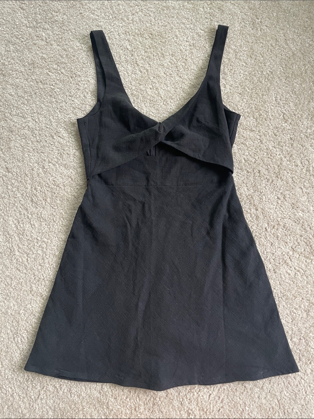 Bec & Bridge Black Twist-Front Cut Out Mini Dress